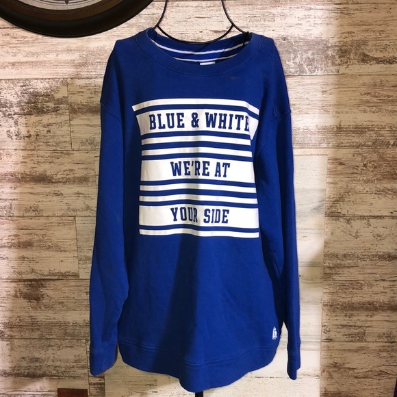 PINK Victoria's Secret Tops - Pink Victoria’s Secret white and blue university sweatshirt size large GVSU​​